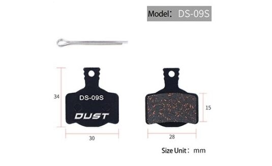 Колодки гальмiвнi полуметал пiд дисковi гальма DUST DS-09S 
Пiдходить пiд дисковi гальма MAGURA MT2, MT4, MT6, MT8