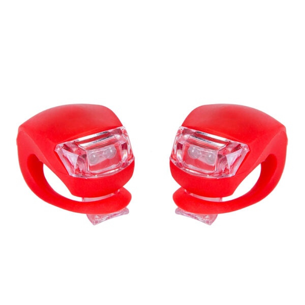 Мигалка 2шт BC-RL8001 біле+червоне світло LED силіконовий (червоний корпус)