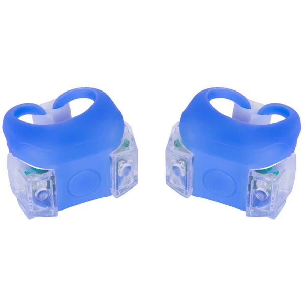 Мигалка 2шт BC-RL8002 белый+красный свет LED силиконовый (синий корпус)