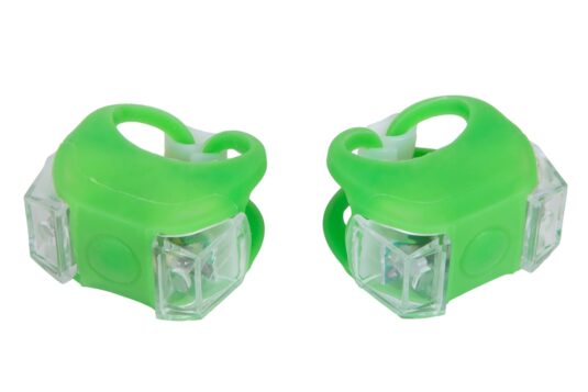 Мигалка 2шт BC-RL8002 белый+красный свет LED силиконовый (зеленый корпус)
