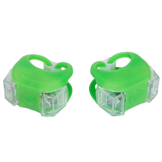 Мигалка 2шт BC-RL8002 белый+красный свет LED силиконовый (зеленый корпус)