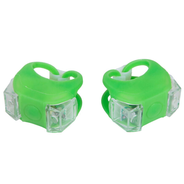 Мигалка 2шт BC-RL8002 белый+красный свет LED силиконовый (зеленый корпус)