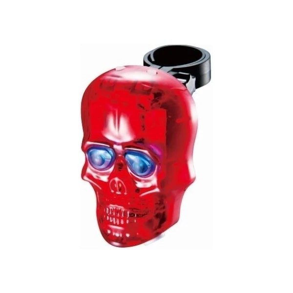 Мигалка задня BC-TL5354 (череп) з лазерною доріжкою LED, USB (червоний)