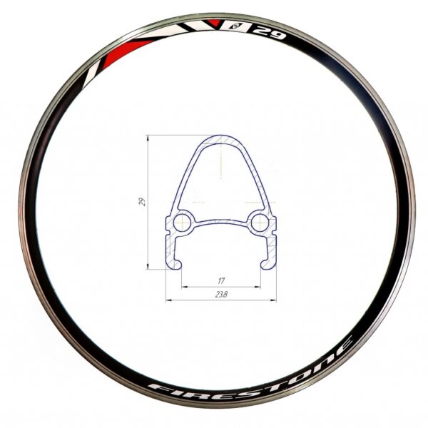 Обод 28" Al 36H 14G двуст. СNC ED HLQC-04 под V-br