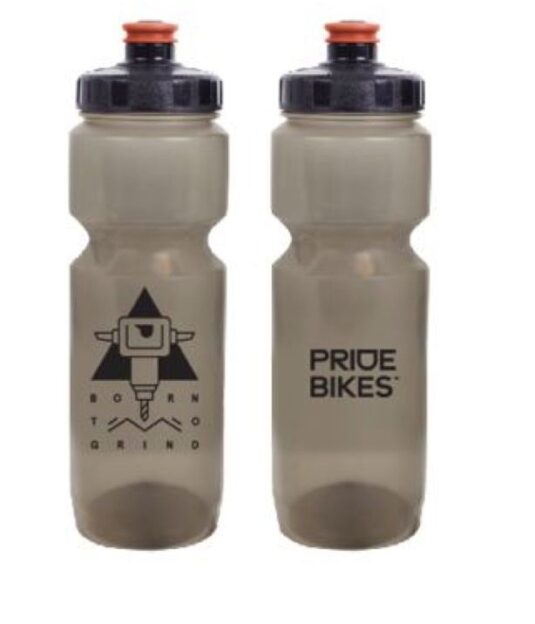 Фляга 0,8 Pridebikes GBT-553L Born to grind, димчаста з чорним