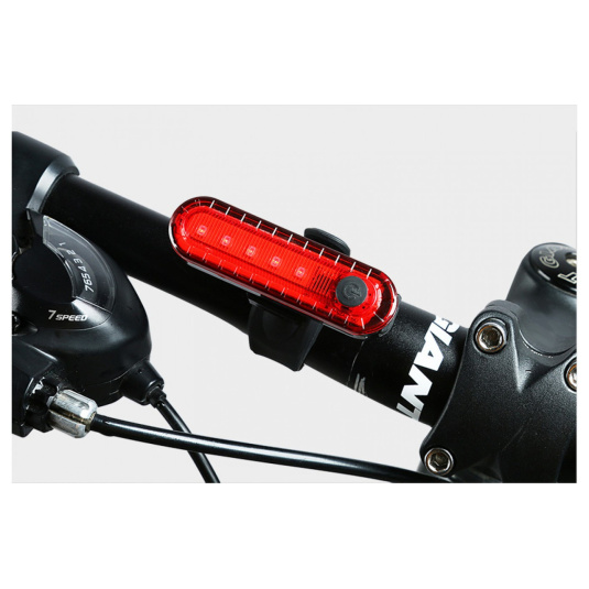 Фонарь задний BauTech HJ-056-5SMD акум. Li-ion, micro USB, черный (HJ-056-5SMD)
