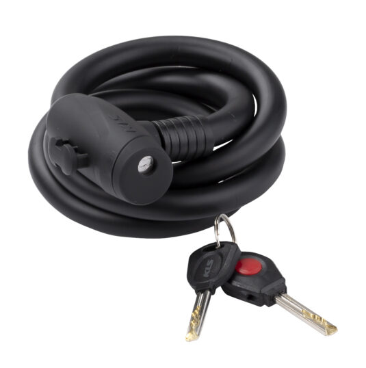 Замок тросиковый KLS Hardcoil черный 15х1800 мм.