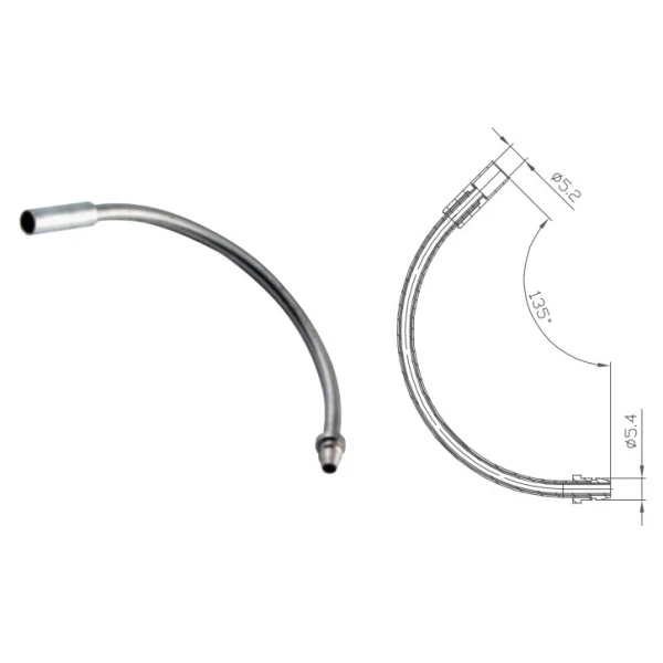 Направляющая трубка Alligator тормозного тросика на V-br. угол 135 º упаковка 10 шт