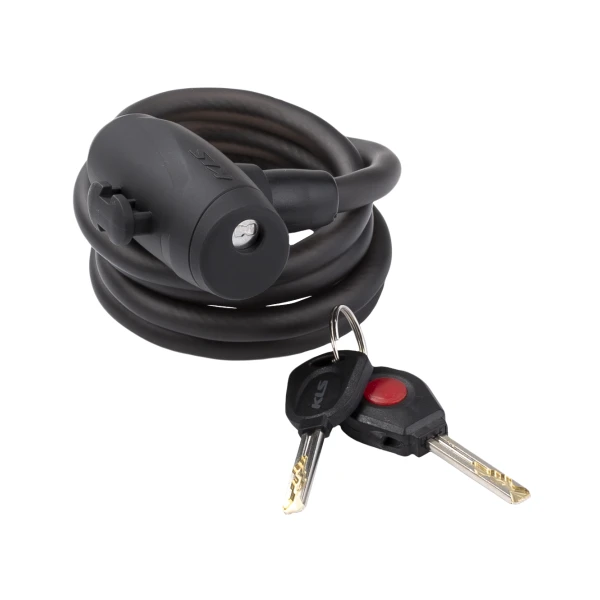 Замок тросиковый KLS Coil черный 10х1500 мм.