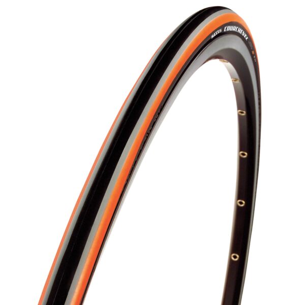 Покрышка Maxxis Courchevel. 700x23c. складная 3С черно-серо-оранжевая