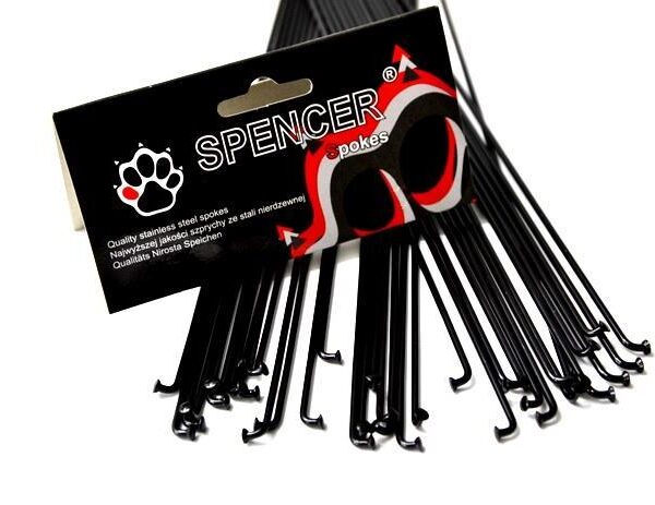 Спиці Spencer 36шт, нержавіючі, 252 мм, без ніпелю, чорний (SZC252)