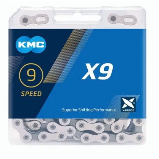 Цепь KMC X9 Silver/Gray, 9sp 116 звеньев (00884)