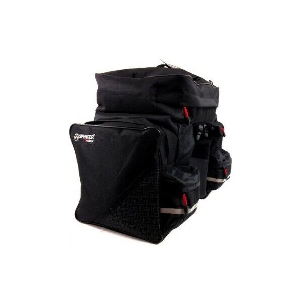 Велосумка на багажник Spencer Triple Bag 3-х секційна 42л, чорний (SAKB10)