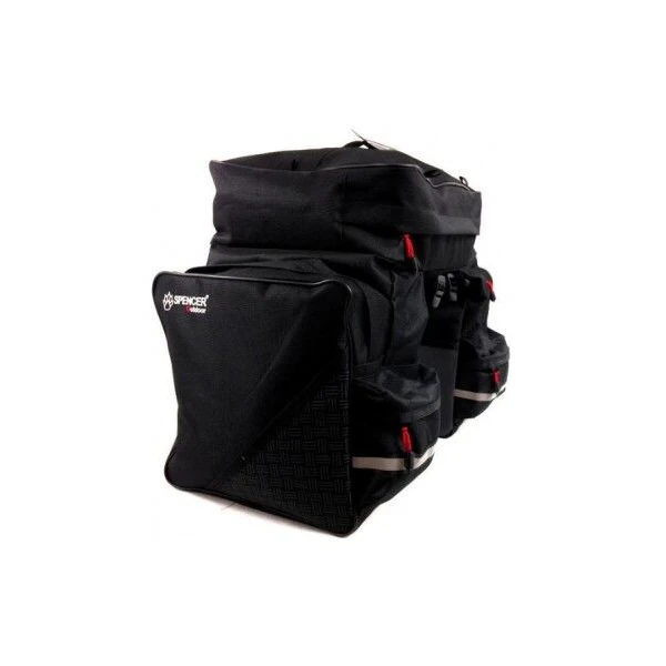 Велосумка на багажник Spencer Triple Bag 3-х секционная 42л, черный (SAKB10)