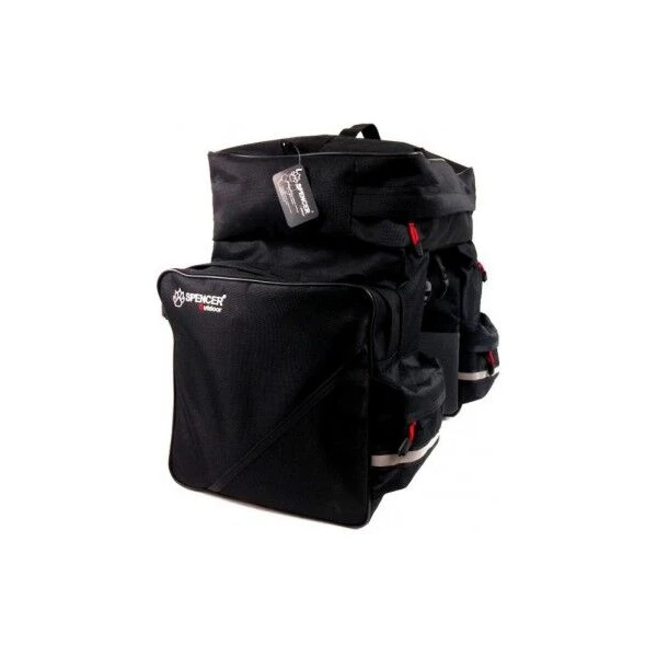 Велосумка на багажник Spencer Triple Bag 3-х секционная 42л, черный (SAKB18)