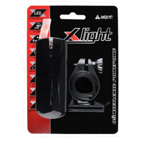 Фара передня X-Light JY-7021 2xAA 2 Led, чорний (A-O-B-P-0321)