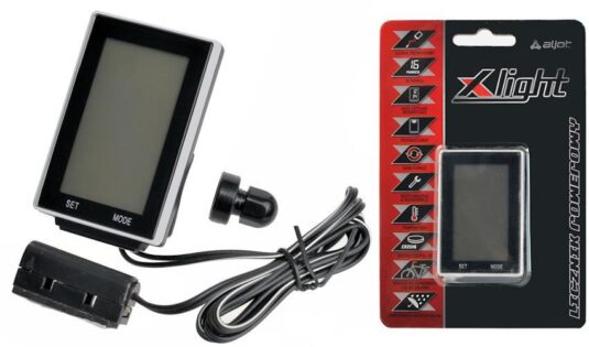 Велокомп'ютер X-light 16 функцій, провідний, чорний (A-L-0084)