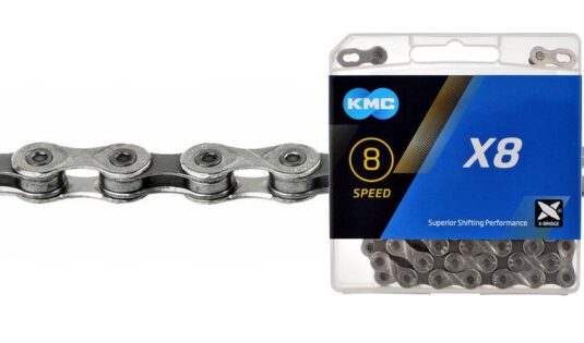 Ланцюг KMC X8-93 114 ланок 1/2"x3/32", сріблястий з сірим (C-UN-L-0083)