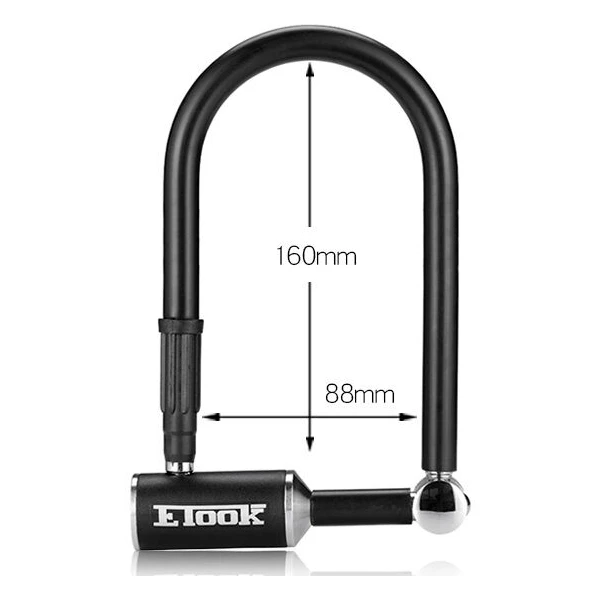 Замок скоба U-Lock ETOOK ET160L 13x88x160 мм