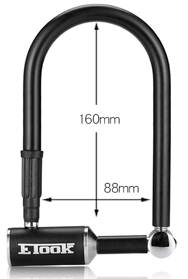 Замок скоба U-Lock ETOOK ET160L 13x88x160 мм