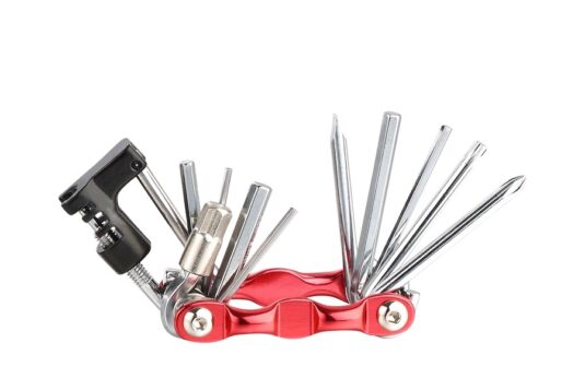 Мультитул KEN TECH KL-9835S красный+ CP 11 функций: шестигранники, отвёртки, выжимка цепи