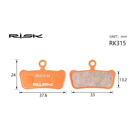 Колодки тормозные полуметалл disc RISK RK315-S AVID XX、XO Trail、E9 Trail、E7 Trail、 Guide