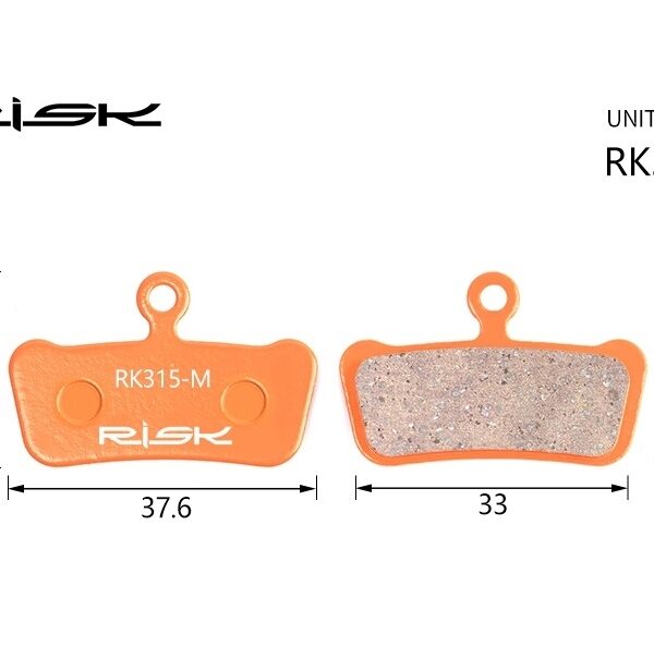 Колодки гальмiвнi полуметал пiд дисковi гальма RISK RK315-S 
Пiдходить пiд дисковi гальма AVID XX、XO Trail、E9 Trail、E7 Trail、 Guide