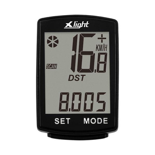 Велокомпьютер X-light 14 функций, ведущий, черный (A-L-0087)