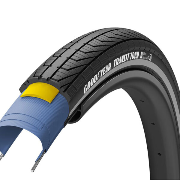 Покрышка 28x2.00 / 700x50 (50-622) GoodYear TRANSIT Tour S3:Shell, Black Reflect