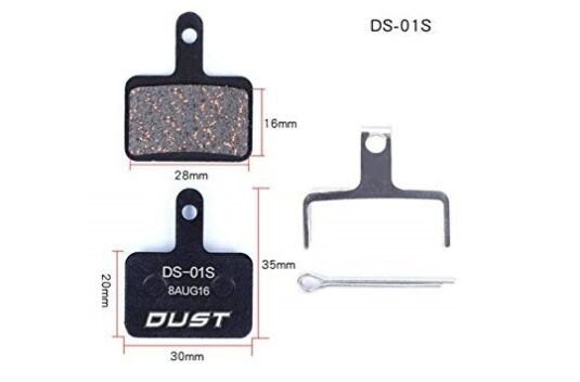 Колодки гальмiвнi полуметал disc DUST DS-01S Пiдходить пiд дисковi гальма: Shimano M515/M446/Tektro Draco и др.
