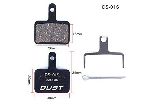 Колодки гальмiвнi полуметал disc DUST DS-01S Пiдходить пiд дисковi гальма: Shimano M515/M446/Tektro Draco и др.