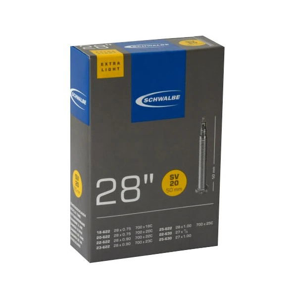Камера 28" (18/25-622/630) Schwalbe SV20 50мм Extra Light EK
