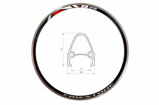 Обід 27.5" без CNC HLQC-04 36H 12G, чорний з наклейкою