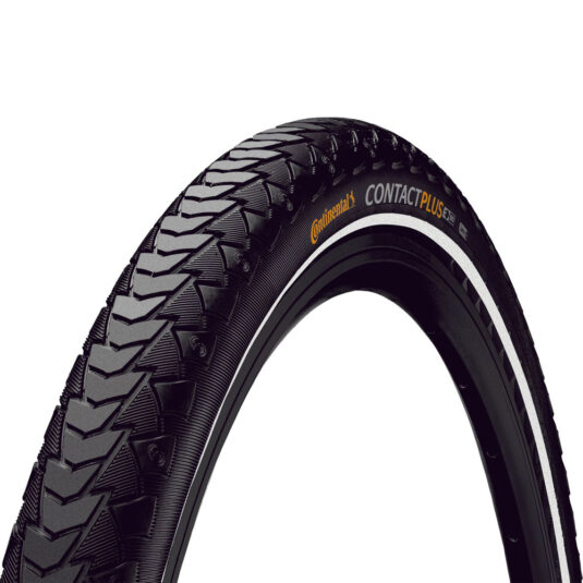 Покрышка Continental Contact Plus, 28" | 700 x 35C | 28 x 1 3/8 x 1 5/8, черная, не складная, светоотраж