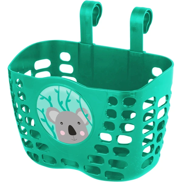 Корзина детская пластиковая на руль KLS Buddy Коала. зеленый-бирюза