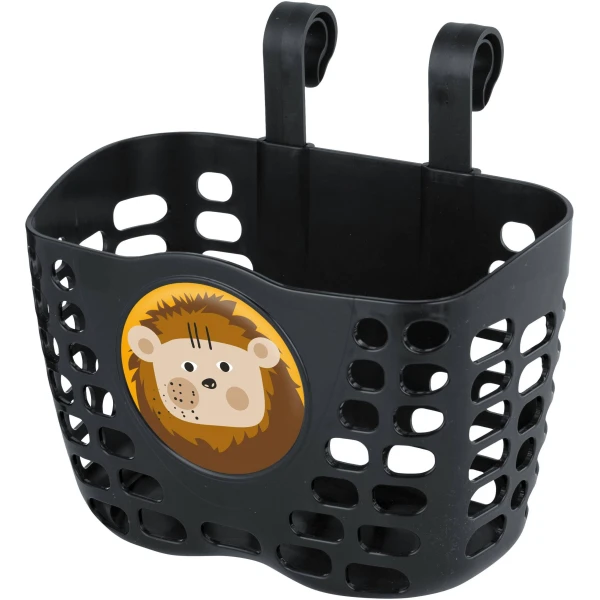 Корзина детская пластиковая на руль KLS Buddy Лев. черный