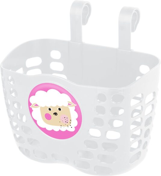 Корзина детская пластиковая на руль KLS Buddy Баранчик. белый