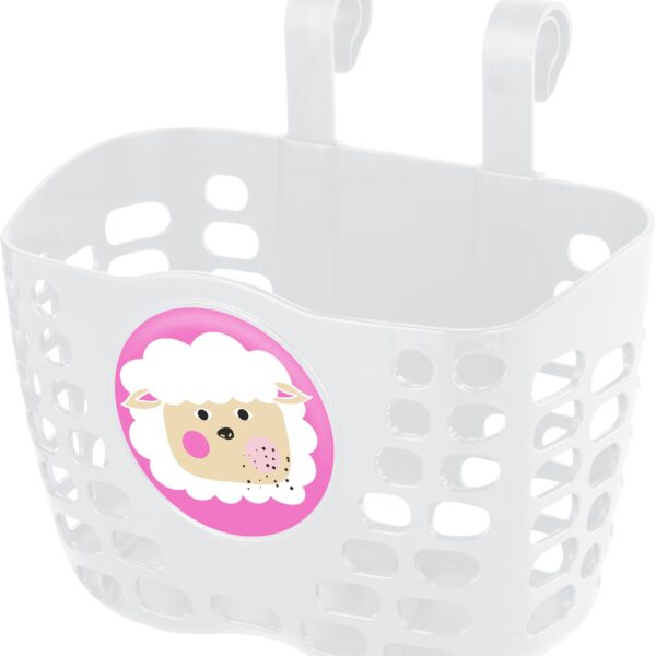 Корзина детская пластиковая на руль KLS Buddy Баранчик. белый