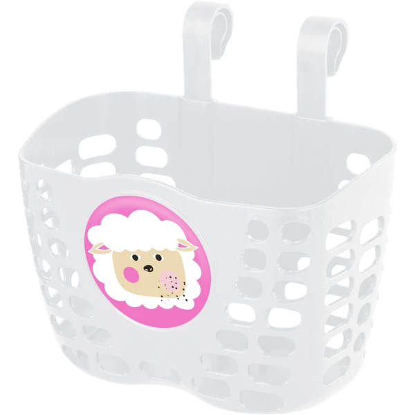 Корзина детская пластиковая на руль KLS Buddy Баранчик. белый