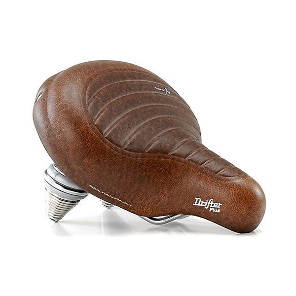 Сідло Selle Royal Premium DRIFTER PLUS, Royalgel, оббивка Kennenback, 270х245мм, 1260г, хромовані рейли і пружини, unisex, коричневе