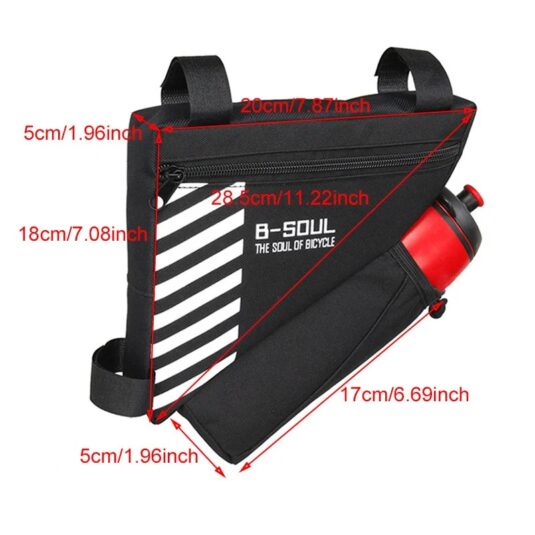 Сумка в раму B-Soul BAO-009BLK, кишеня для фляги