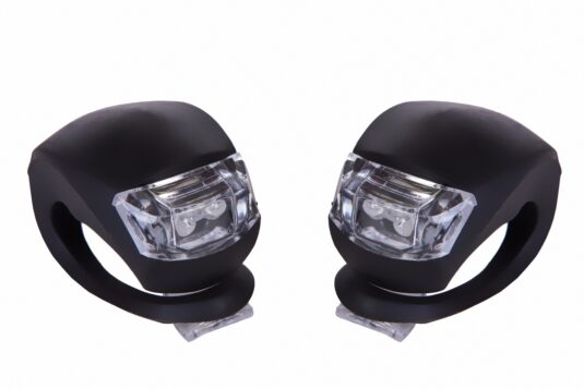 Мигалка 2шт BC-RL8001 белый+красный свет LED силиконовый (черный корпус)