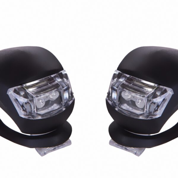 Мигалка 2шт BC-RL8001 белый+красный свет LED силиконовый (черный корпус)