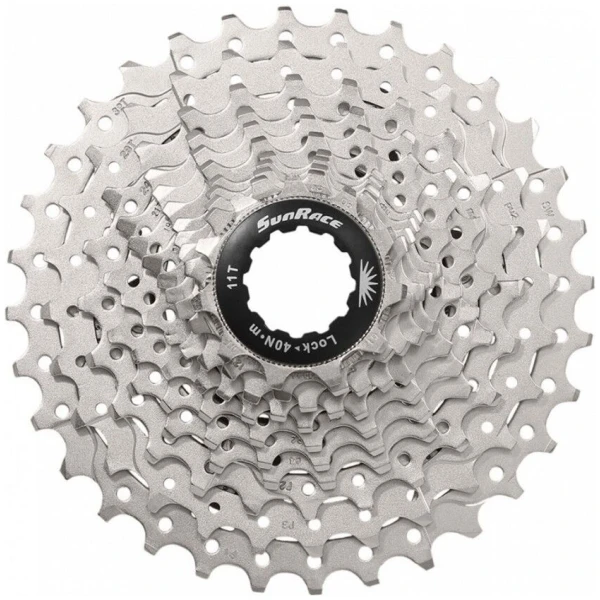 Касета інд. 11-k 11-28T SUN RACE RS3 сталевий павук, Metallic Silver