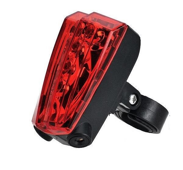 Фонарь задний JY-2LA, 5 Led аккум. лазер, USB