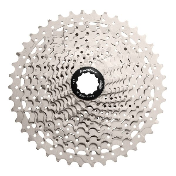 Кассета инд. 11-k 11-46T SUN RACE MS7 MTB, стальной паук, Metallic Silver