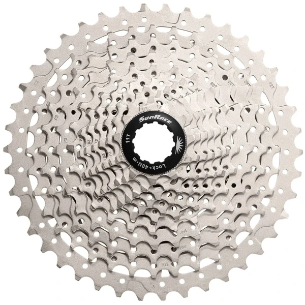 Касета інд. 11-k 11-46T SUN RACE MS7 MTB, сталевий павук, Metallic Silver