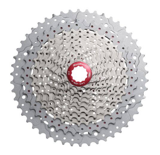 Кассета инд. 11-k 11-51T SUN RACE MX8 MTB, алюминиевый паук, Metallic Silver