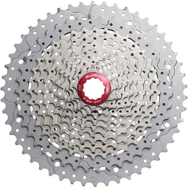 Касета інд. 11-k 11-51T SUN RACE MX8 MTB, алюмінієвий павук, Metallic Silver