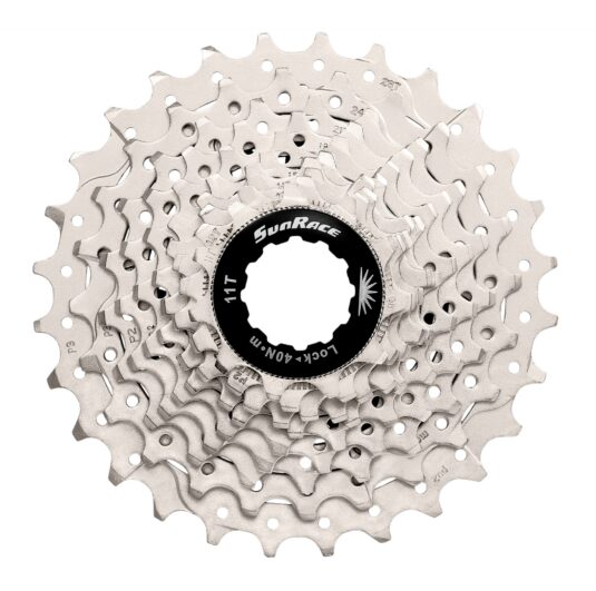 Кассета инд. 10-k 11-25T SUN RACE RS алюминевый паук, Metallic Silver
